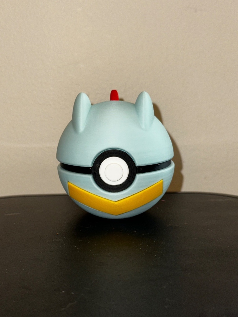 Light Blue Crowned Sphere Display – 3D Printed Aqua Monster Orb